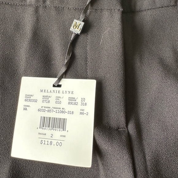 Black with white stripe down the side Melanie Lyne dress pants - Picture 5 of 7